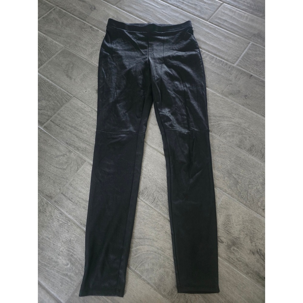 Trouve Womens Black Faux Leather Leggings Textured Skinny Pants Size Small